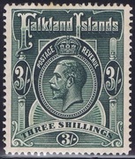 FALKLAND 1912-20 SG66 3s (deep) slate-green WMCCA  UM A3 PRODANO