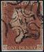 001S 1841 1d PL 33 (OH) BS 22b°k red-brown (BS1, Ivory head lll)