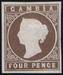 002S GAMBIA 1869-72 SG 2 4d pale brown no wmk.imperf. M A2 ..S..