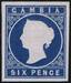 002S GAMBIA 1869-72 SG 3 6d deep blue no wmk.imperf. UN A3 ..AS.