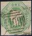 1847 1s pale green H 1(1) (2T 5mm) Die ww2 (498 spoon) A12 ..A..