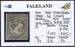 FALKLAND 1885-1891 SG9y 4d pale grey-black (SH9b) WCCASRr