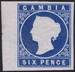 GAMBIA 1869-72 SG 3a 6d blue no wmk.imperf. PRODÁNO