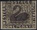 WEST.AUSTRALIA 1854 SG 1 1d black wmk.swan imperf. (vg) A2 .....
