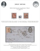 001S 1862 4d red PL3 wmk.LG (2 shades and letter) PRODÁNO