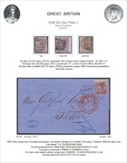 001S 1856 6d lilac PL1 wmk.EM (3 shades and letter) PRODÁNO