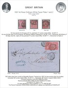 001S 1857 4d rose PL1or2 (3 shades and letter)  PRODÁNO
