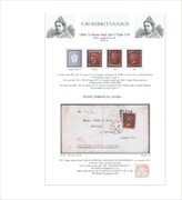 001S 1864 1d rose red PL119 wmk.LCII (3 stamps, letter)