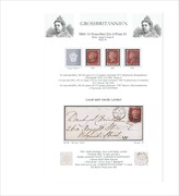 001S 1864 1d rose-red PL81 wmk.LCII (3 stamps, letter)