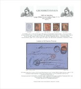 002S 1865 4d vermilion PL11-14 wmk.LG (4 stamps, letter)