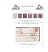 002S 1873 3d rose PL11,12,14-16 wmk.SR (5 stamps, letter