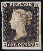 1840 1d PL1a  (TE) AS 3 grey-black (very worn)