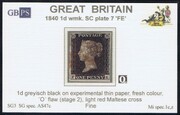 1840 1d PL7 (FE) AS46c greyisch black