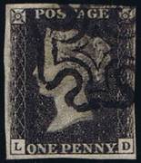 1840 1d PL  7 (LD) AS 44 black
