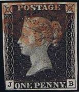 1840 1d PL  8 (JB) AS 46e black (thin paper)