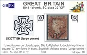 1841 1d PL32 (CF) BS 21°ty(1) red-brown (SLC) AM299