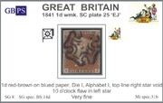 1841 1d PL25(EJ) BS 14d(1) red-brown (NNEVd) AM537