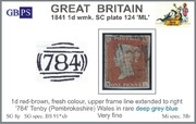 1841 1d PL124 (ML) BS 91°xb red-brown (784 blue) A79 PRODÁNO