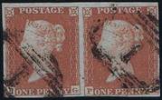 1852 1d PL157 (PG-PH) B 2(1) red-brown (XbarGEx,HSfsjnEx)