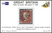 1841 1d PL17 (OD) BS 6(1) red-brown PRODÁNO