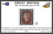 1841 1d PL19 (DK) BS 8e,g red-brown, very blue paper  PRODÁNO