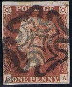 1841 1d PL21 (CA) BS 9°sc red-brown...