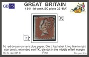 1841 1d PL22 (KA) BS 11(2) red-brown, very blue paper  PRODÁNO