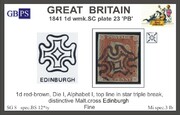 1841 1d PL23 (PB) BS 12°ty red-brown, MC'Edinburgh' PRODÁNO
