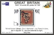 1841 1d PL32 (GE) BS 21 red-brown  PRODÁNO