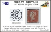 1841 1d PL34 (BB) BS 23°g,k,tk(2) r-b (blue p) (HGSE,MCEDII)PROD