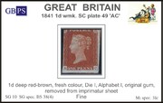 1841 1d PL49 (AC) BS 38(4) deep red-brown (Impr) PRODÁNO