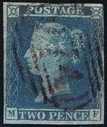 1841 2d PL  3 (MF) ES 10 pale blue