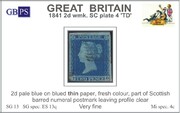 1841 2d PL4 (TD) ES 13q pale blue (very thin paper) A2050