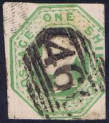 1847 1s pale green H1c (two threads 20mm apart) Die w.w.PRODÁNO