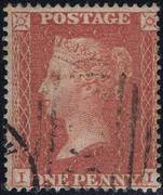 1855 1d PL10 (II) C 4 red-brown (blued paper)