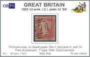 1855 1d PL12 (SK) C 6(4) brown-rose BP WLC P14 DII AII (.7) PROD