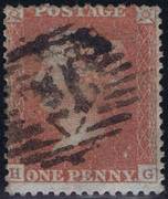 1855 1d PL19 (HG) C 6(2) yellow-brown (blued paper), (HSfs jn)