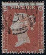 1854 1d PL196 (NG) C 1(1) red-brown
