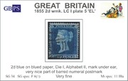1855 2d PL5 (EL) F 6(1) blue WLC P14 DI AII (.95) A19
