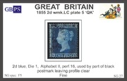1855 2d PL5 (QK) F 5 blue  wmk.LC P16 PRODANO