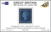 1857 2d PL6 (OH) F7 deep blue  WLC P14 DI AIII (575) A26 PRODÁNO