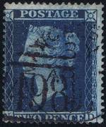1858 2d PL6 (ND) F 8 deep blue