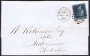 1858 2d PL9 (PA) G2 blue (wmk.type II) D
