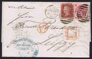 1864 1d PL141 (FF) G1 rose-red, 1868 3d PL5 (CJ) J30 deep rose D
