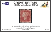 1864 1d PL193 (LE) G 1(1) rose-red LM PRODÁNO