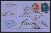 1869 2d PL13 (NL) G3 blue, 1870 3d PL6 (EL) J31 rose D