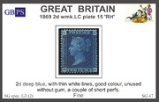 1869 2d PL15 (RH) G 3(2) deep blue UN  PRODÁNO