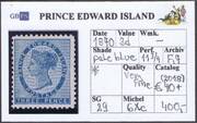 PRINCE EDWARD ISLAND 1870 SG29 3d pale blue WP WX P11 3'4 M