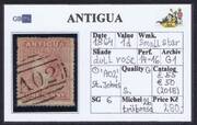 ANTIGUA 1864 SG 6 1d dull rose wmk.SS perf.14-16 (A02)