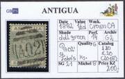 ANTIGUA 1882 SG 21 0,5d dull green wmk.CA perf.14 (A02)